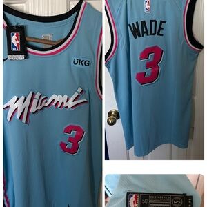 Nike Miami Blue and Pink Basketball Jersey